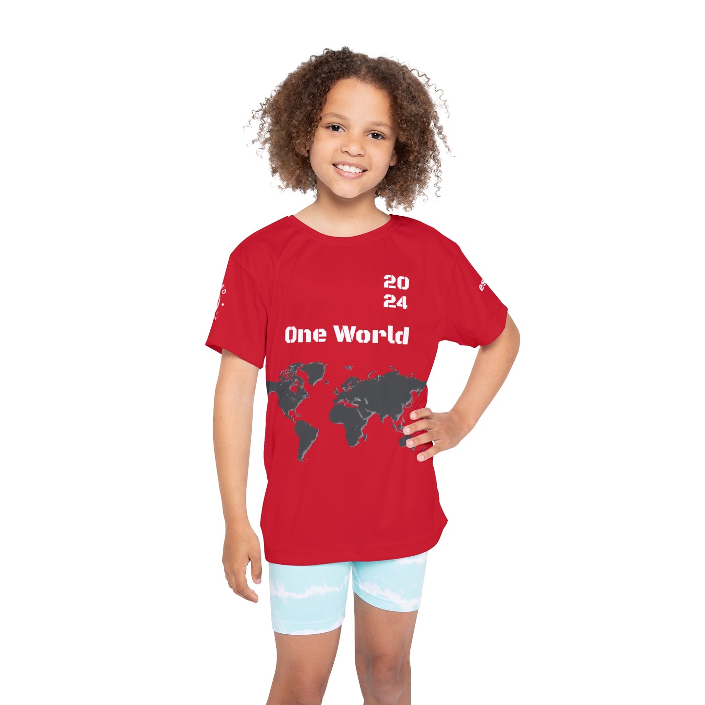 One Team Kids Red Sports Jersey (AOP)