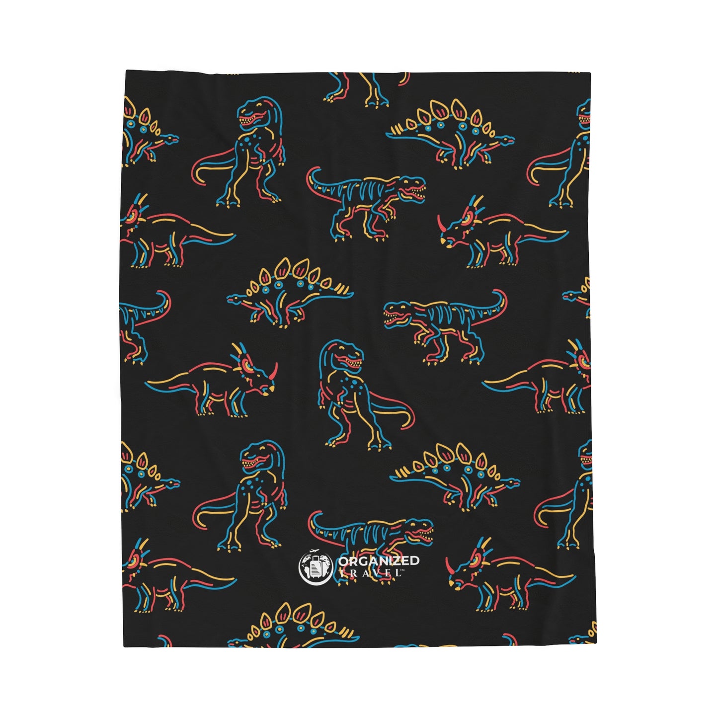 Neon Dino Plush Blanket