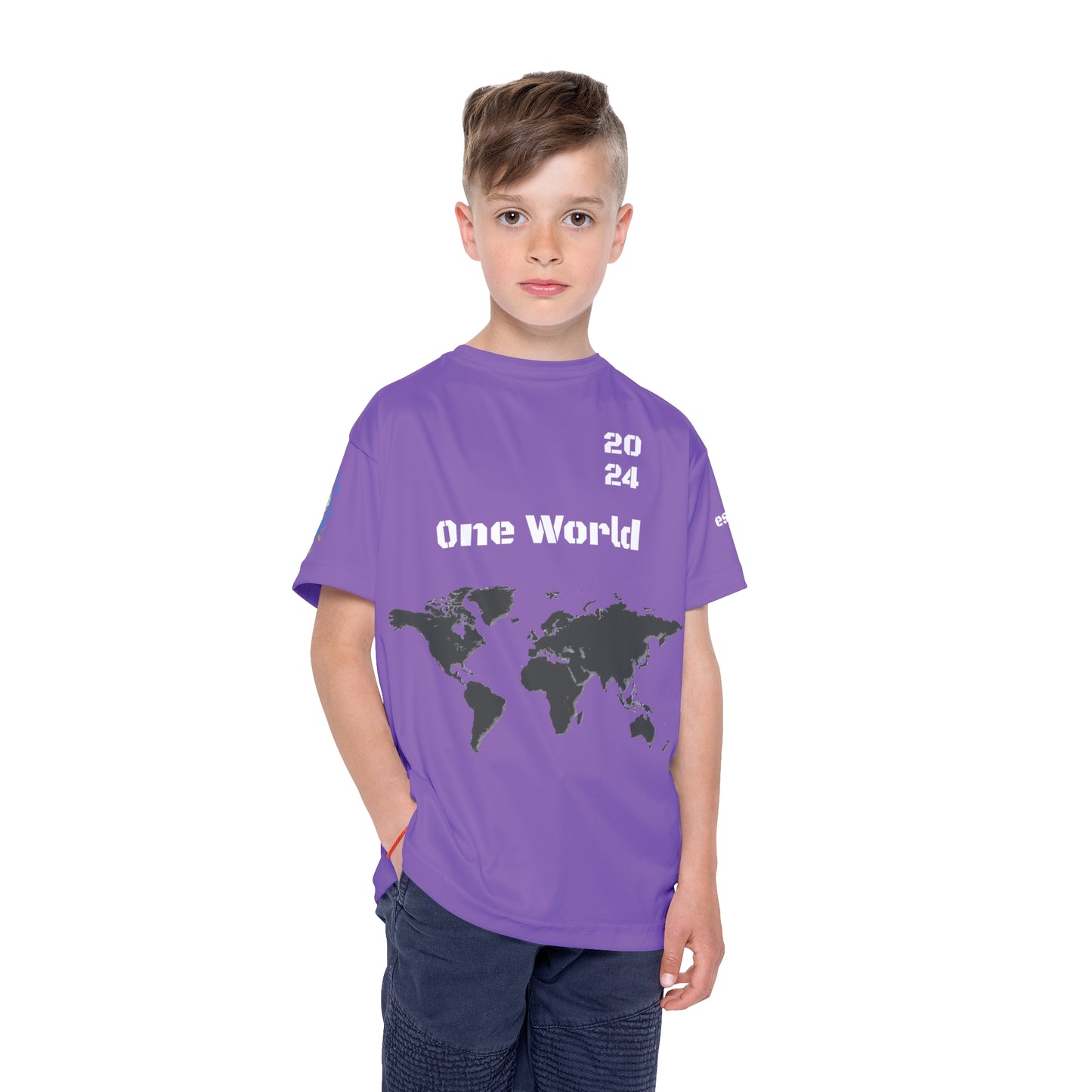 One Team Kids Purple Sports Jersey (AOP)