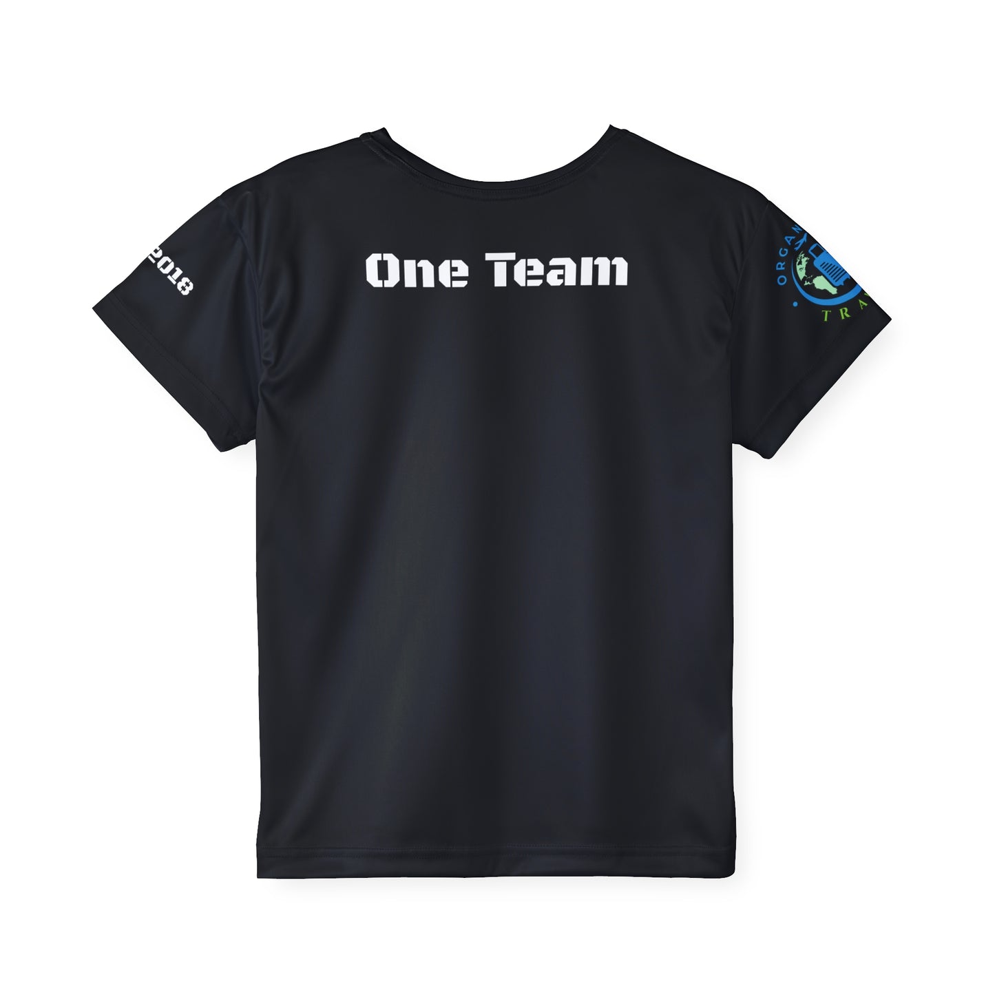 One Team Kids Black Sports Jersey (AOP)